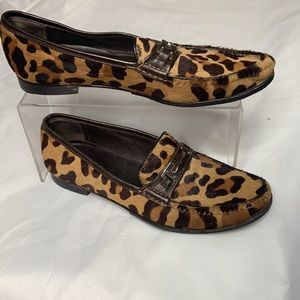 Bally US women Cow Hair Leather Loafers Women Size  8 Shoes